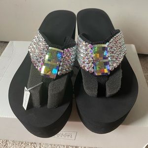 Swarovski Crystal Wedge Sandals